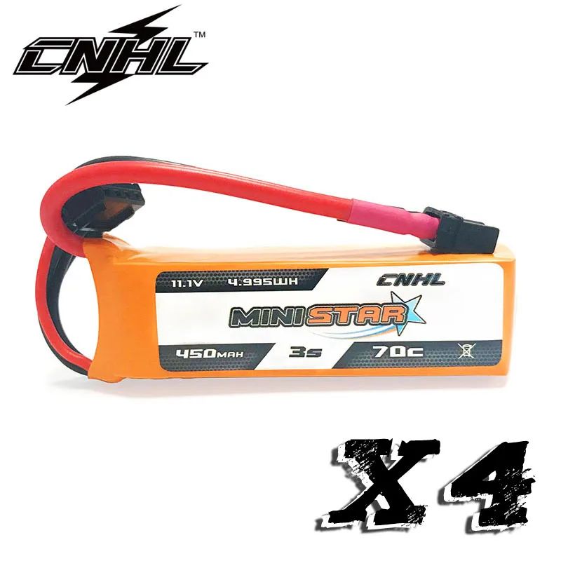 4 шт. CNHL 3S 450 мАч 11,1 В Lipo аккумулятор 70C MiniStar с вилкой XT30