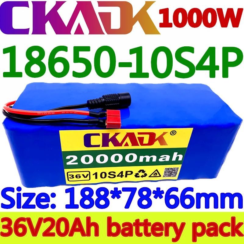 Новая 36V батарея CKADK 10S4P 20Ah 36V 18650 аккумуляторная батарея 1000 Вт для электровелосипеда Ebike с BMS