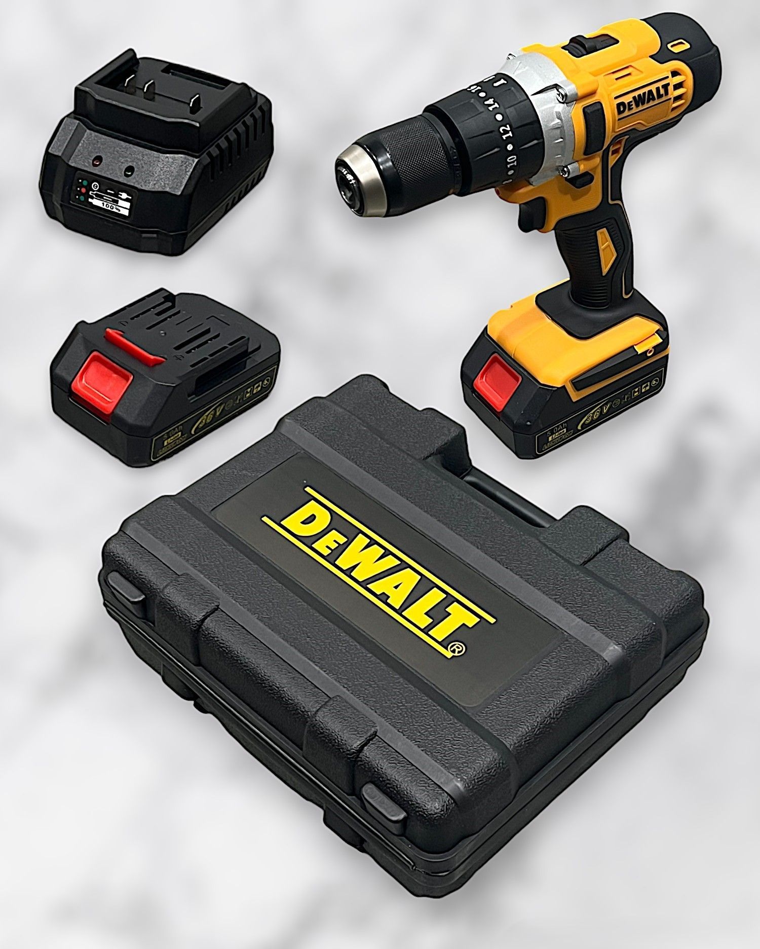 Дрель-шуруповерт аккумуляторная DeWalt, 36V