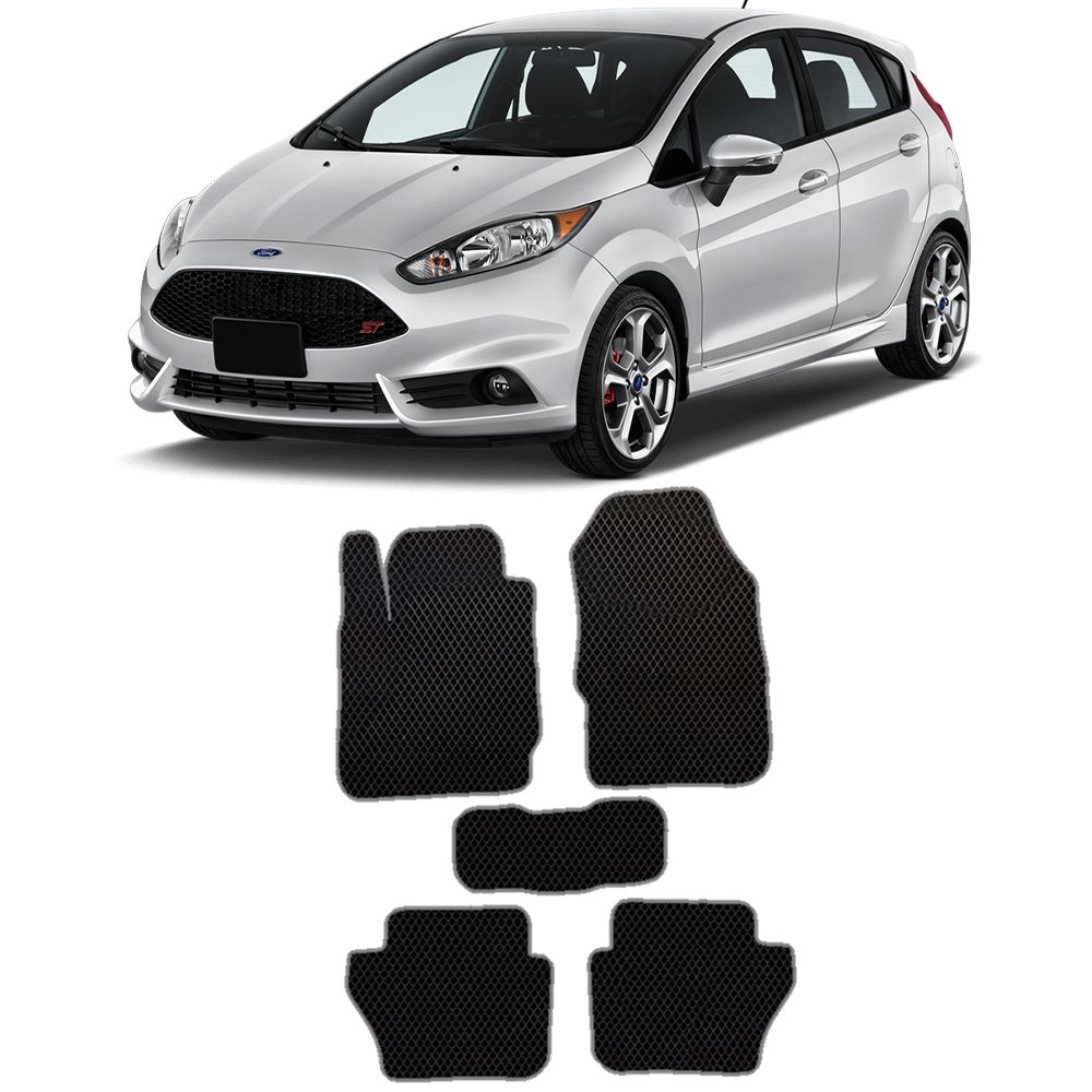 Коврики автомобильные из EVA в салон для Ford Fiesta 6 Форд Фиеста ( 2008 2009 2010 2011 2012 2013 2014 2015 2016 2017 2018 2019 г.в)