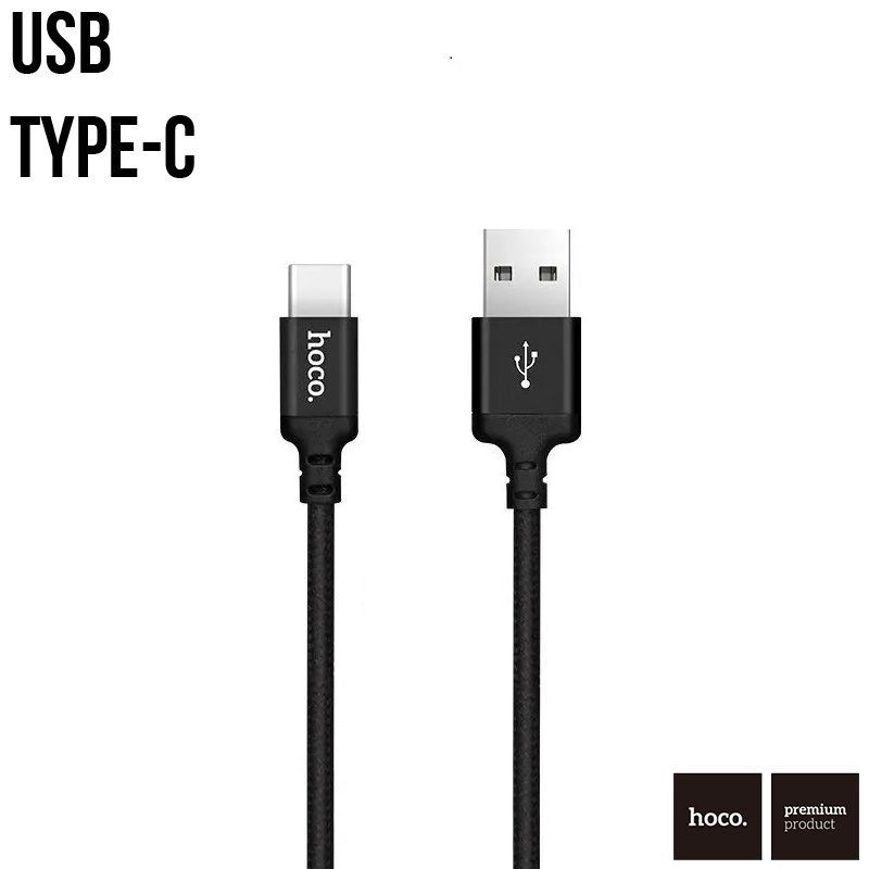 hoco Кабель питания USB Type-C/USB 2.0 Type-A, 2 м, черный