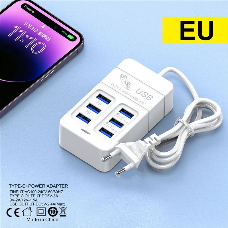 Колодкадляудлинителяэлектрическая/удлинительusb/розеткасusb,6usb