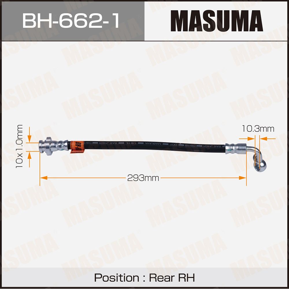 Шланг тормозной Infiniti EX35/37 08-13, G37 09-14 задний MASUMA правый MASUMA BH-662-1