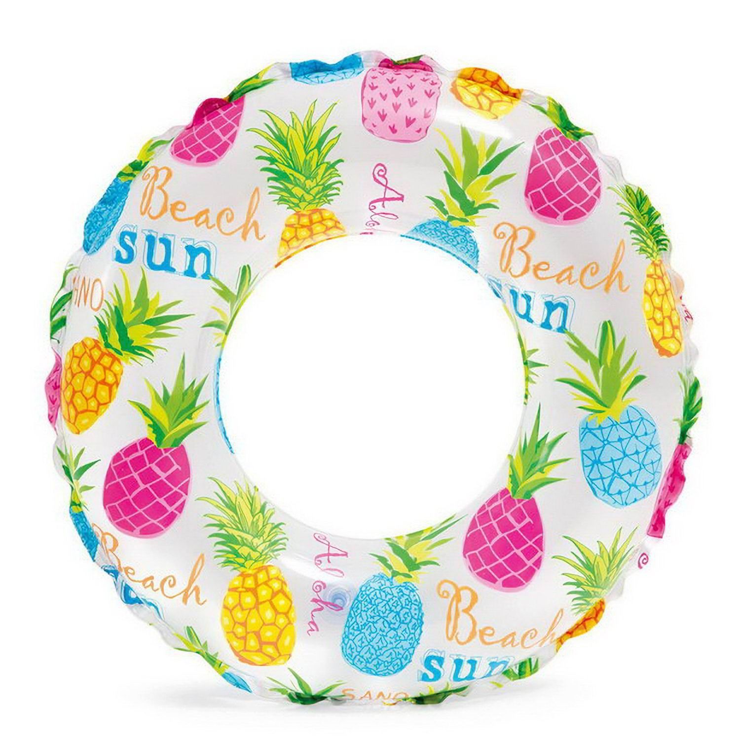 Круг надувной Intex Lively Print Swim Rings, Ананасы 3-6 лет 51 см