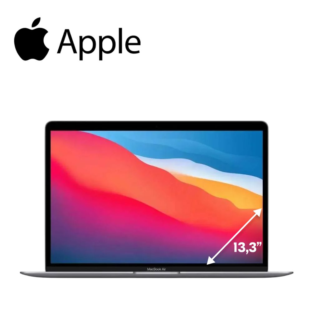 AppleMacBookAirНоутбук13.3",AppleM1(3.2ГГц),RAM8ГБ,SSD256ГБ,AppleM1,MacOS,(MGN63SA/A;MGN63HN/A),серый,Русскаяраскладка