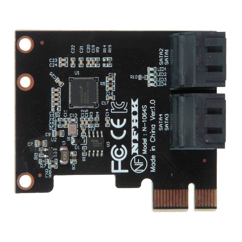 Адаптер-переходник (плата расширения) PCI-E x1 > SATA 3.0 (x4), NFHK N-1064S