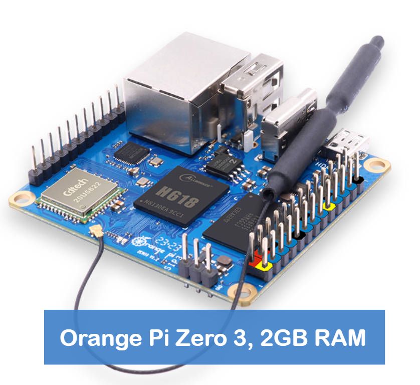 OrangePiZero3,AllwinnerH61864-бит,WiFi5+Bluetooth5.0,LPDDR4,16МБSPIFlash,гигабитныйEthernet,Android12TV,Ubuntu22OS