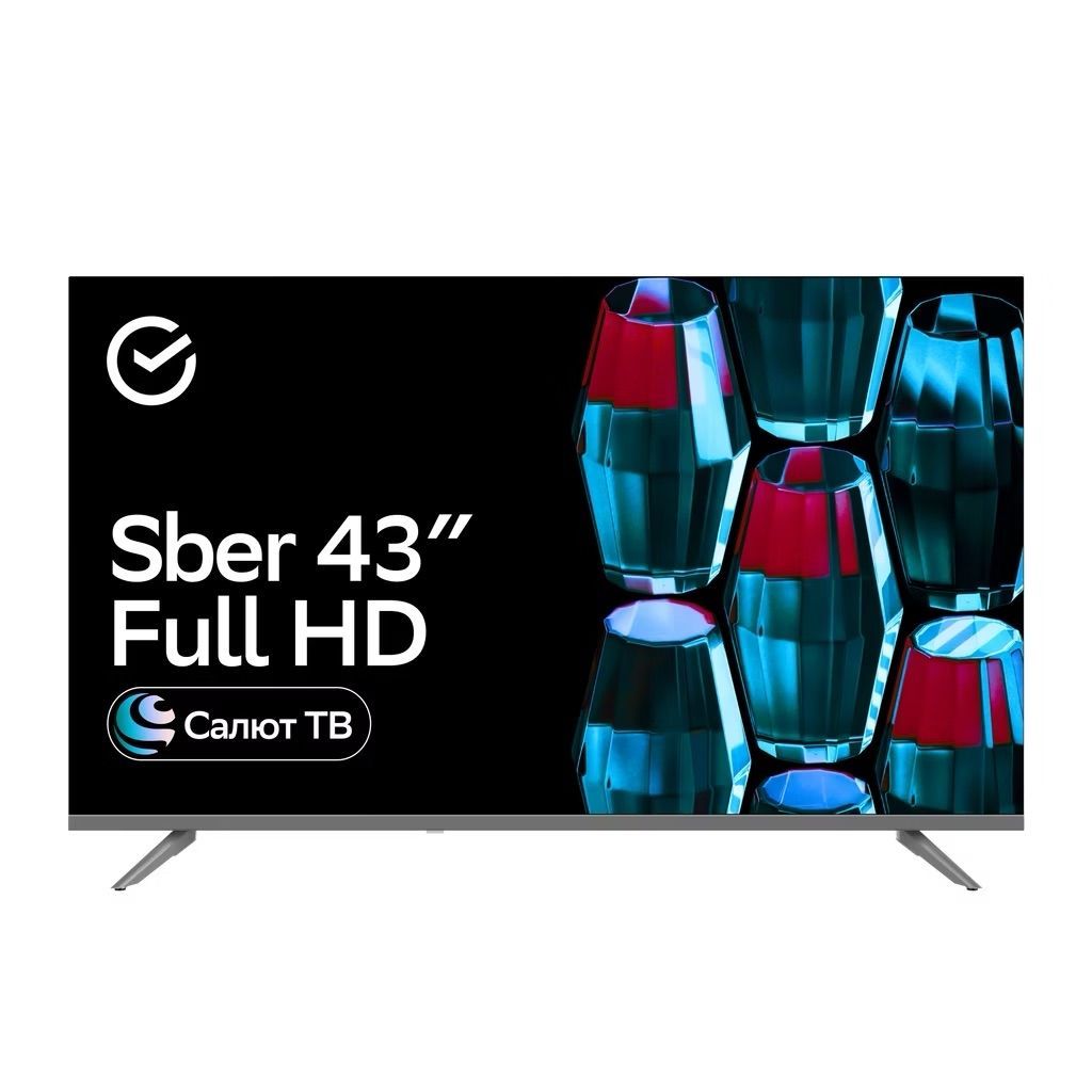 SberТелевизорSDX-43F2014,SmartTv,СалютТВ,frameless43"FullHD,серый