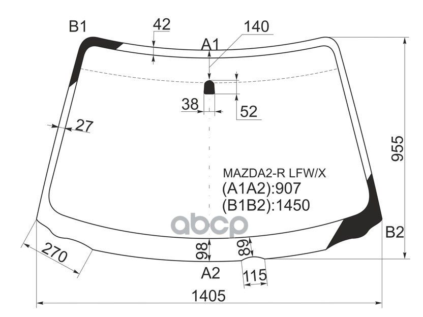 XYG Стекло лобовое Mazda Demio 02-07