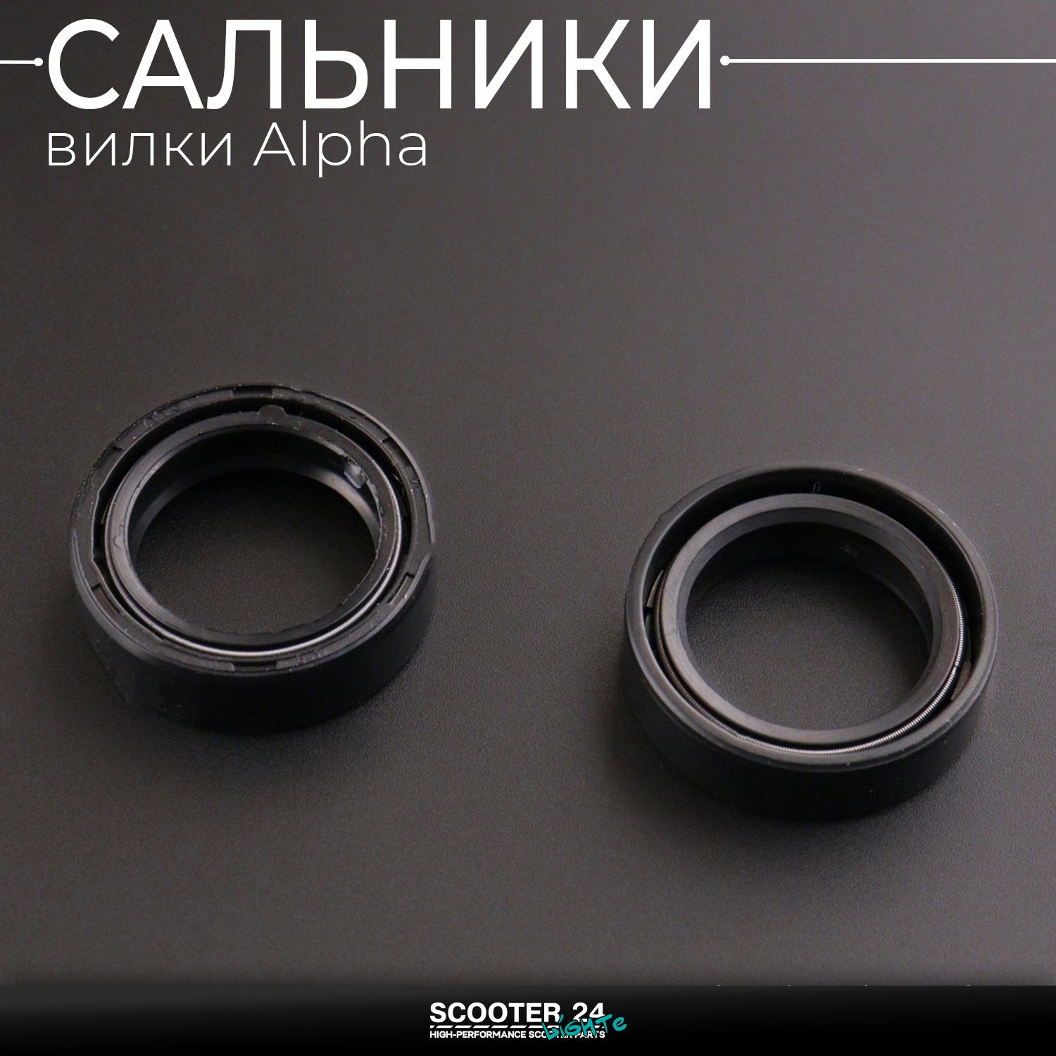Сальники передней вилки на мопед Alpha (27*37*10 /5 x 2шт) Альфа Дельта комплект