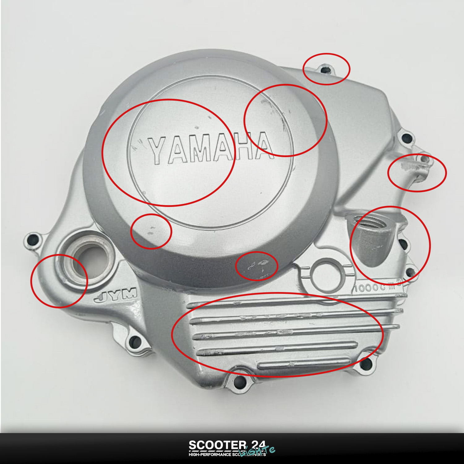 Крышка генератора на мотоцикл (правая) Yamaha YBR 125 "KOMATCU"(Скол) мопед Ямаха Юбр