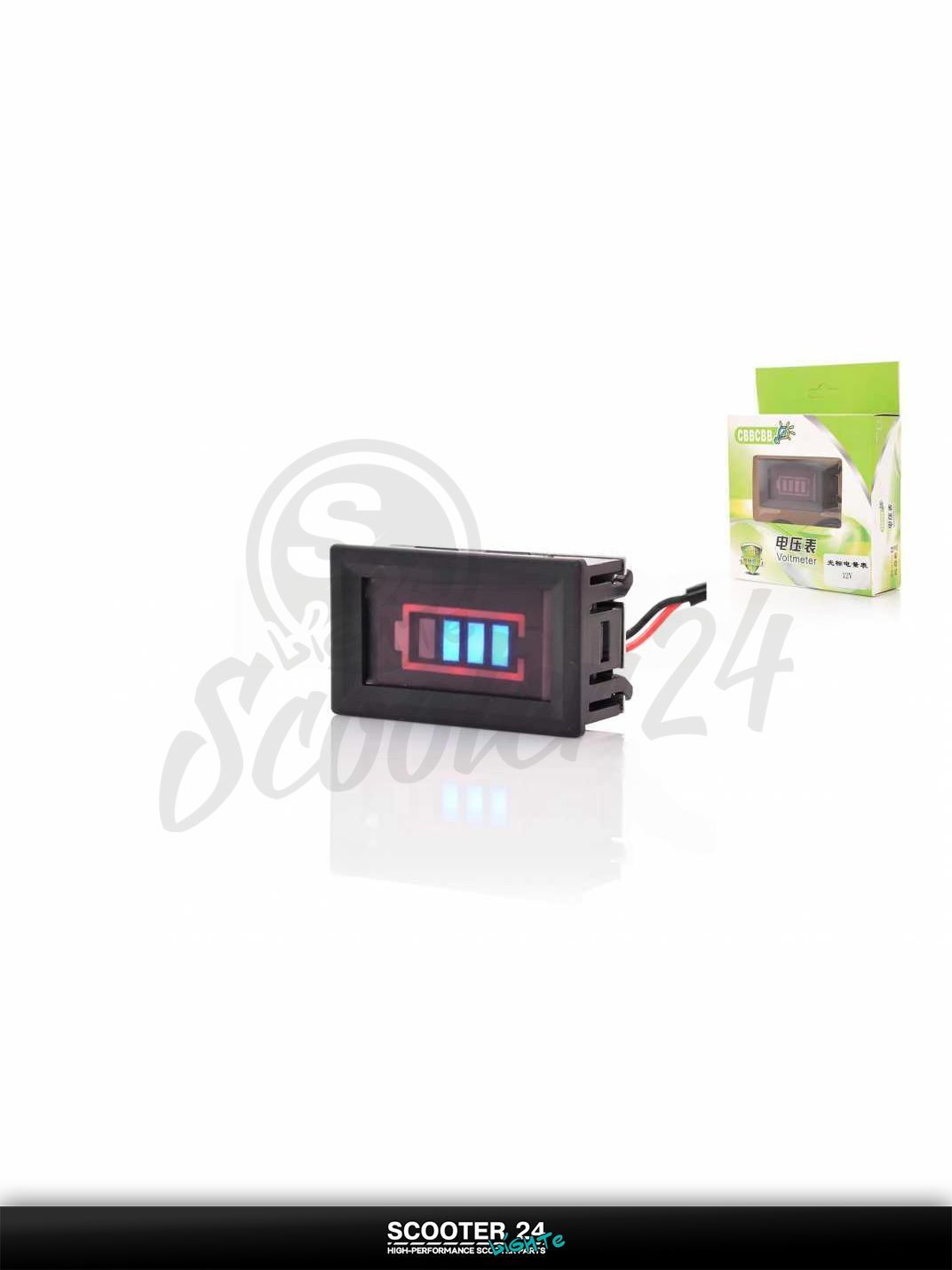 Вольтметр выносной для мотоциклов скутеров и электро велосипедов (батарейка) универсальный