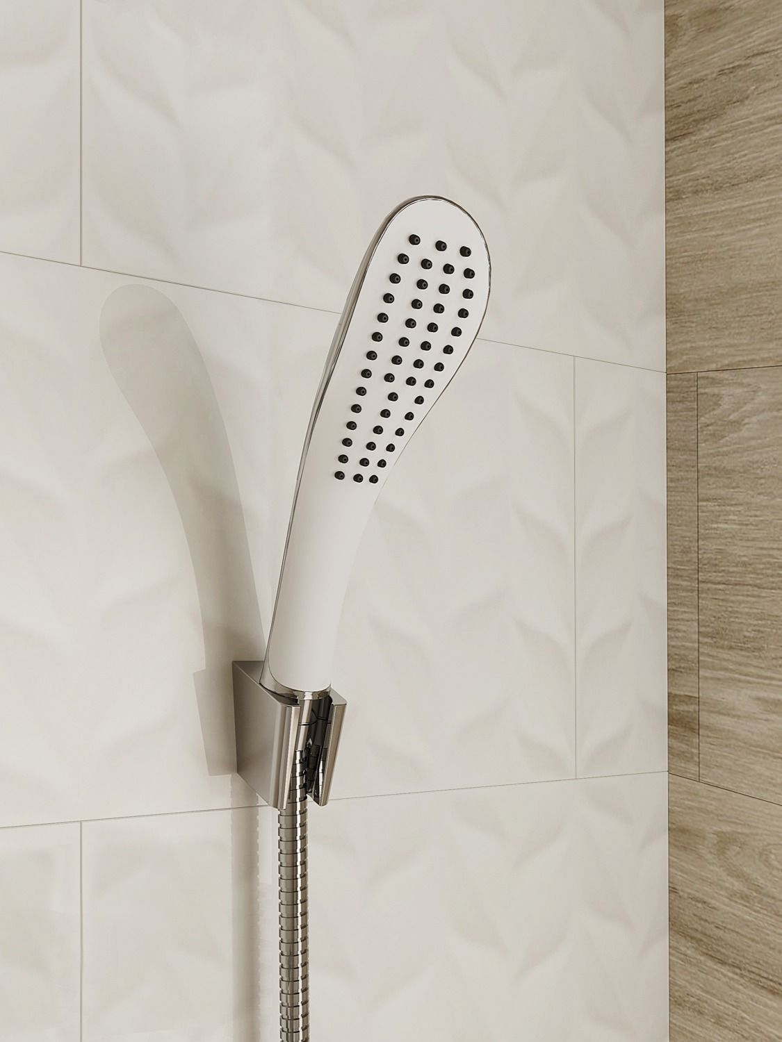 Фото товара на маркетплейсе ozon Лейка для душа IDDIS, белая/хром, 0201F00I18