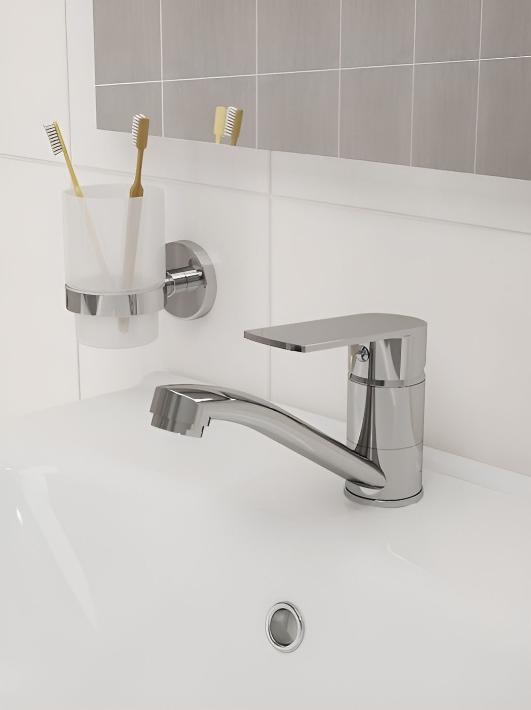 Фото товара на маркетплейсе ozon Смеситель для раковины Milardo с поворотным изливом, латунь, глянцевый хром, Helic, HELSBR0M01