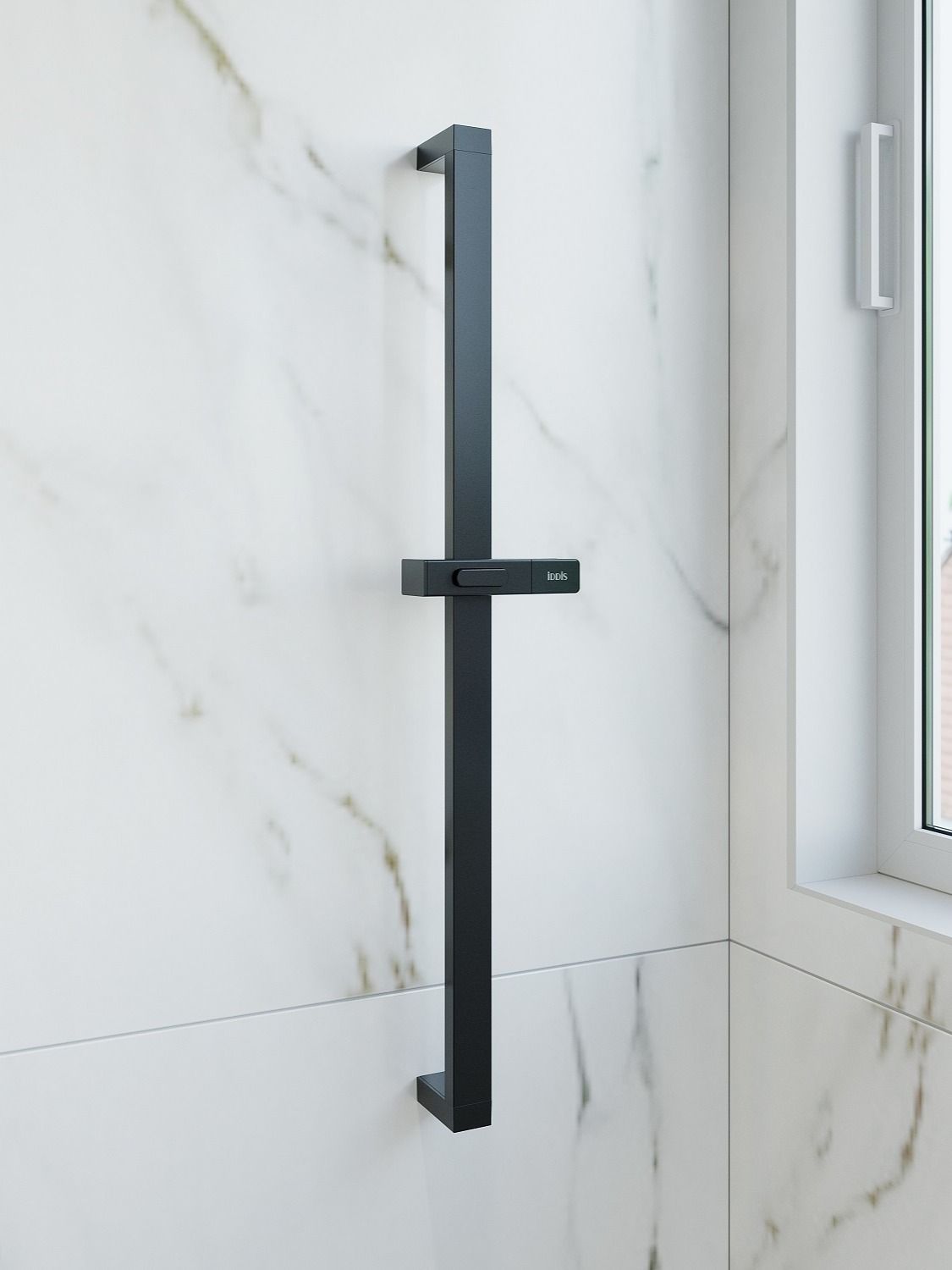 Фото товара на маркетплейсе ozon Стойка для душа, IDDIS, черная штанга, Slide, SLI70BLi17