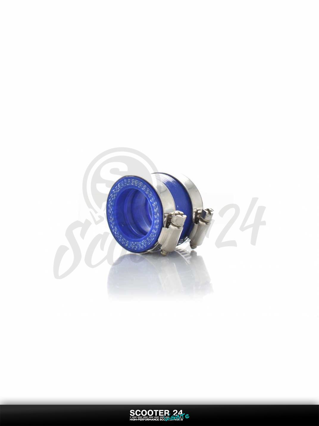 Патрубок карбюратора PWK 30 силиконовый, армированный + хомуты (синий) универсальный переходник