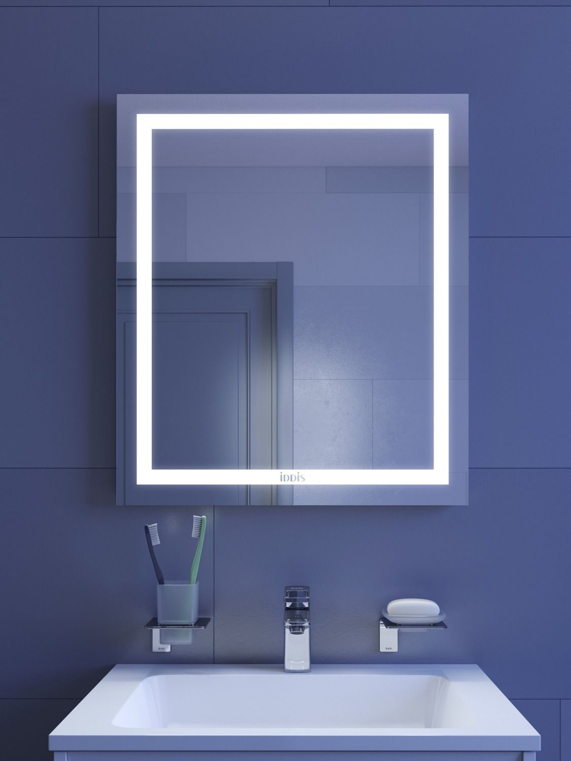 Фото товара на маркетплейсе ozon Зеркало с подсветкой и термообогревом для ванной комнаты, 60 см, Zodiac, IDDIS, ZOD60T0i98