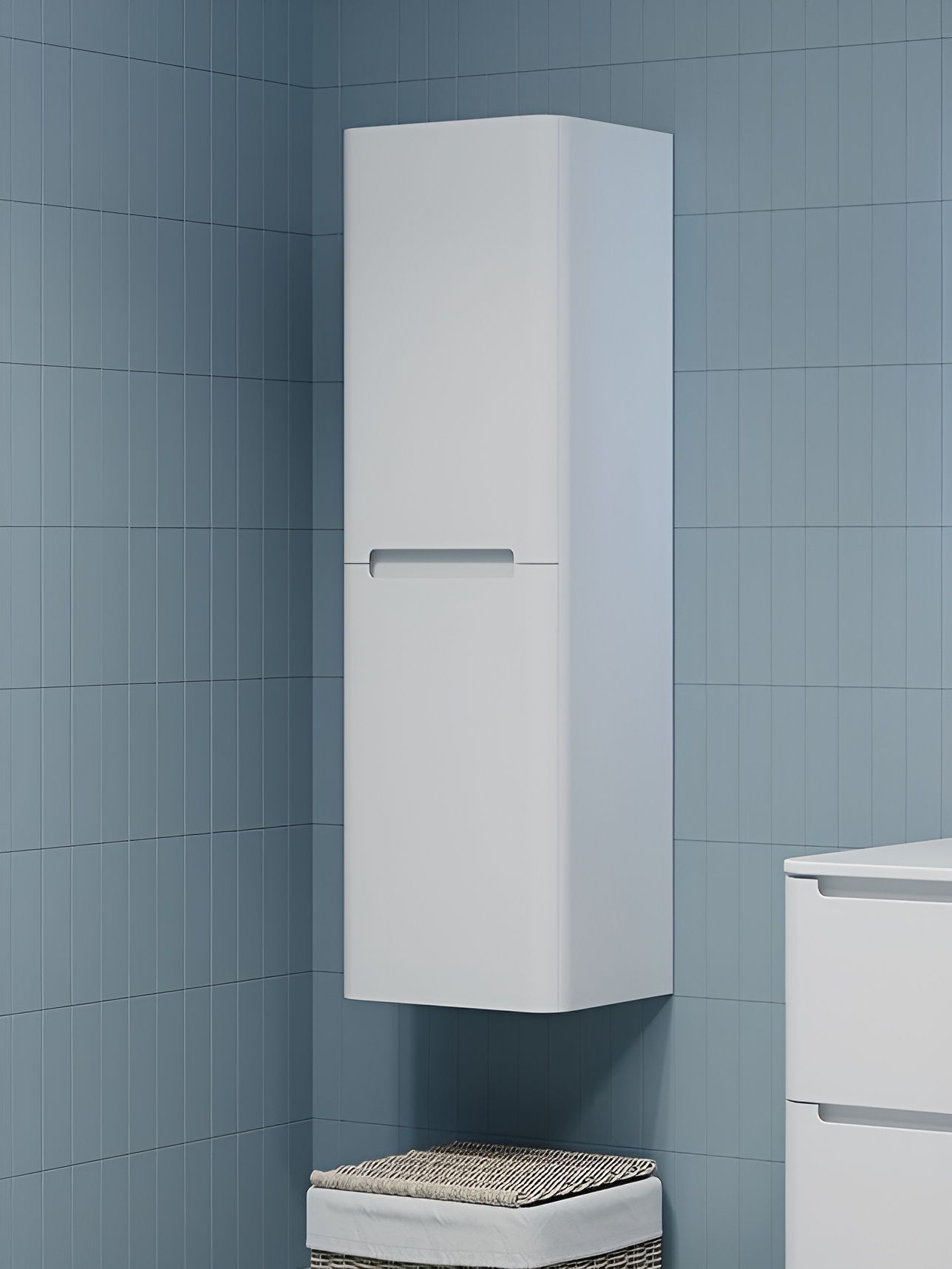 Фото товара на маркетплейсе ozon Шкаф-пенал для ванной подвесной, 35 см, белый, IDDIS, Edifice, EDI35W0i97