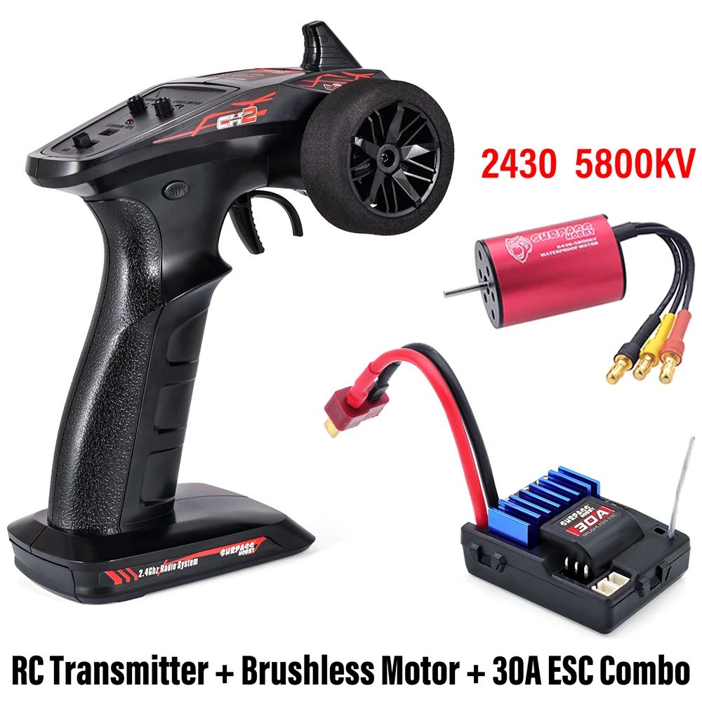 Surpass Hobby CH2 2.4GHz Radio System + 30A ESC + 2430 5800KV Combo Surpass Hobby CH2 2.4GHz Radio System + 30A ESC + 2430 5800KV Combo