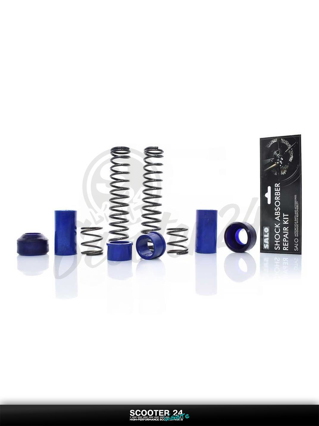 Ремкомплект вилки на скутер Yamaha JOG 3YK NEXT ZONE / Ямаха Джог ЗР и Некст Зон горизонтальный 50-80 кубов "SALO" (втулки 22 мм пружины, пыльники)