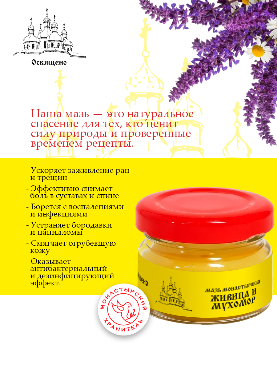 Мазь монастырская Живица и мухомор