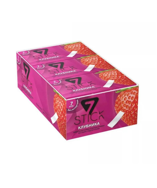 Жевательная резинка 7 Stick клубника 33 г х 12 шт - купить с доставкой ...