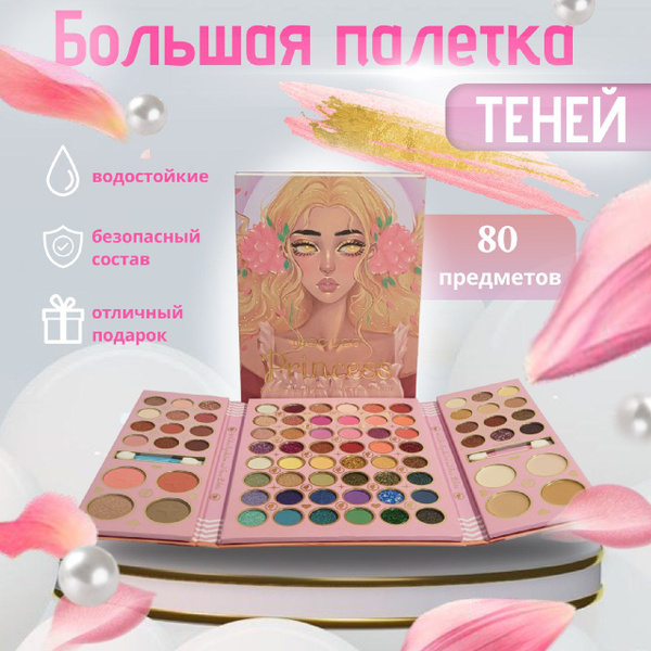 Большая палетка теней для век 80 оттенков - купить с доставкой по ...