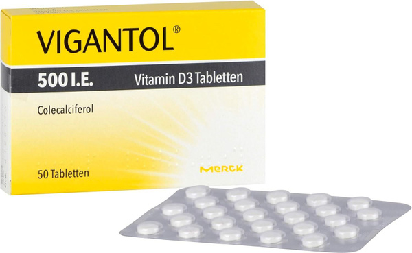 VIGANTOL 500 IU Vitamin D3, Вигантол 500 МЕ, 50 шт. - купить с ...