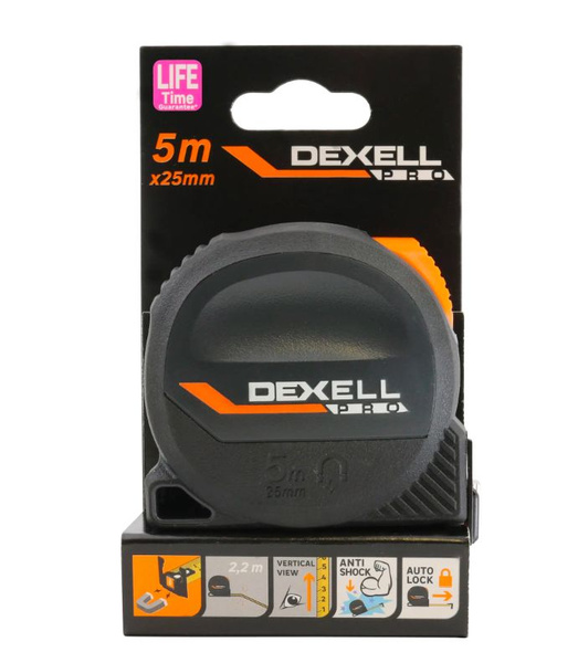 DEXELL Измерительная рулетка Бытовая 5м x 25мм - купить с доставкой по ...