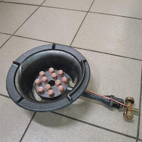 Газовая горелка 11 кВт для казана и wok №12, 12 сопел, без пьезоподжига ...