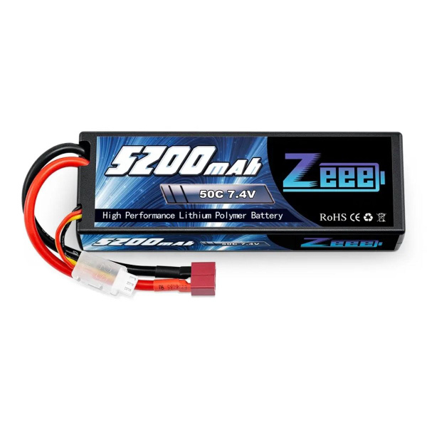 Аккумулятор для радиоуправляемой машинки 7.4V Li-Po 5200mah 50C разъем ...