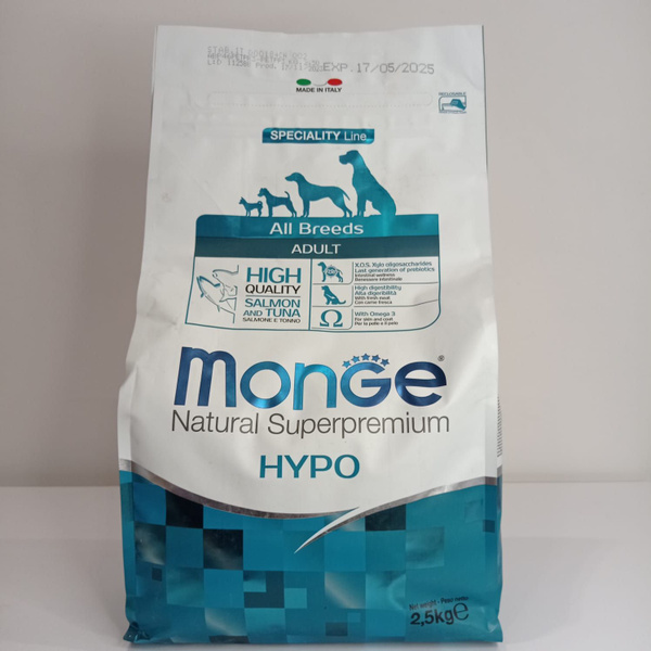 Monge Dog Speciality Hypo корм с лососем и тунцом для взрослых собак ...