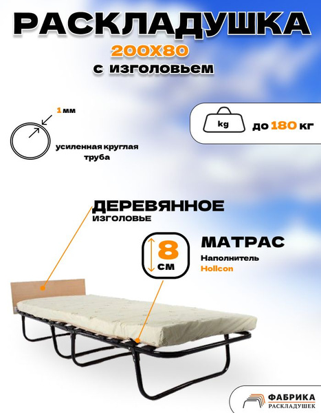Раскладушка Фабрика-Раскладушек, Сталь купить по низкой цене с ...