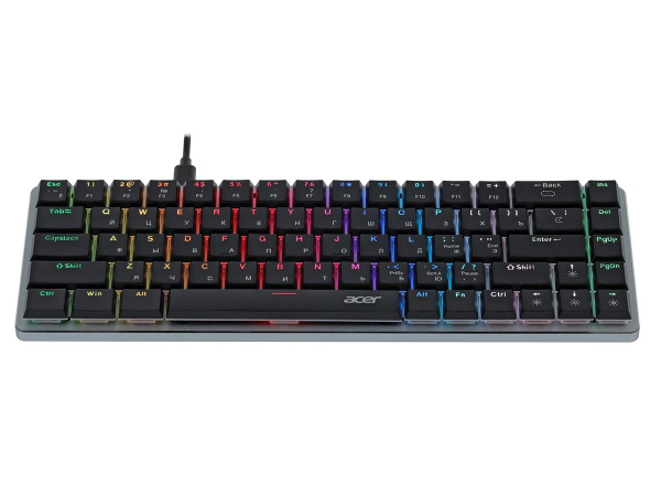 Механическая клавиатура Acer OKW302, USB, RGB, Черный/Серебристый ZL ...