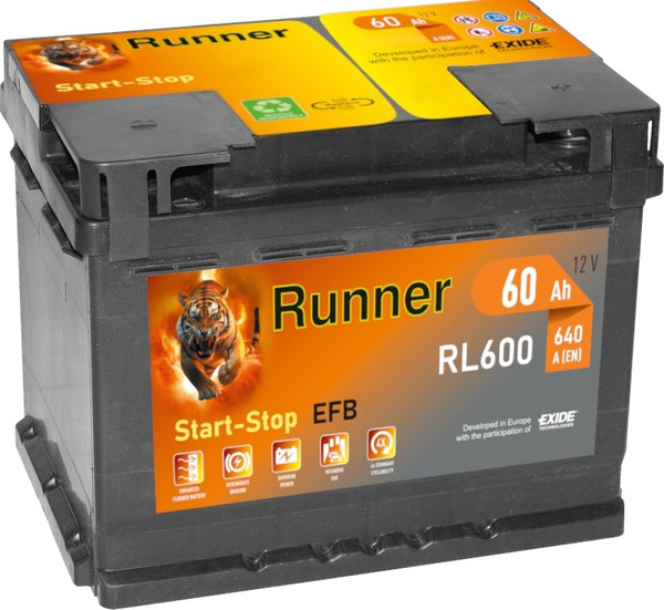 Аккумулятор автомобильный Runner EFB Start-Stop RL600 купить по ...