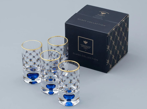 Набор стопок для водки Императорский фарфоровый завод, 30 мл, Стекло, 4 ...