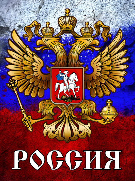 Шеврон Герб Россия 8х10 см на липучке триколор - купить с доставкой по ...
