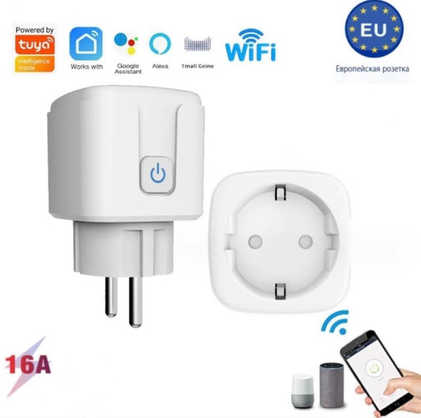 Умная розетка с Яндекс Алисой Tuya WiFi 16А таймером с голосовым ...