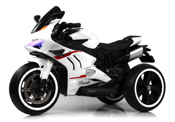 Детский электромотоцикл Ducati 777, белый, для детей от 2 до 6 лет ...