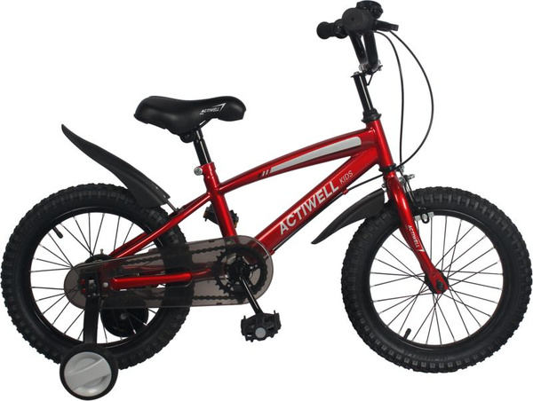 Велосипед детский с боковыми колесами ACTIWELL 16" красный, KID-ST16SP ...