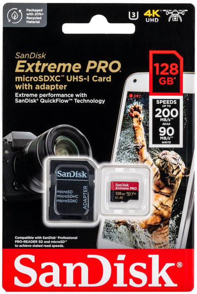 SanDisk Карта памяти Extreme PRO 128 ГБ (SDSQXCD-128G-GN6MA) - купить с ...