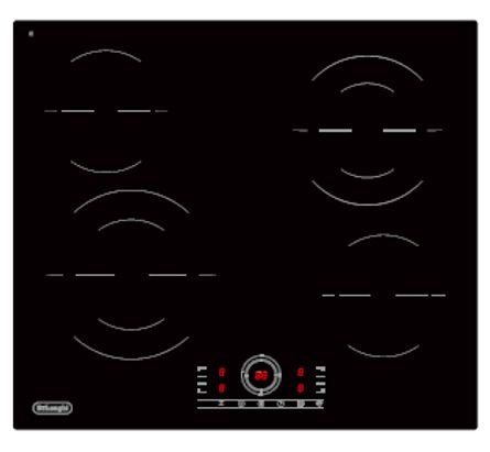 Варочная панель электрическая 59 см DeLonghi VITTORIO 2E1F CR, варочная ...