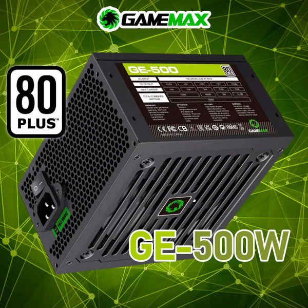 Блок питания для ПК 500W 80+ GameMax GE-500 Черный 120мм 20+4pin 4+4pin ...
