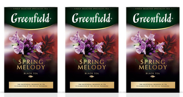 Greenfield Чай листовой черный Spring Melody, 100 г, 3 уп - купить с ...