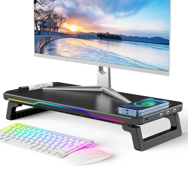 Подставка для монитора USB-концентратором, беспроводной зарядкой и ...