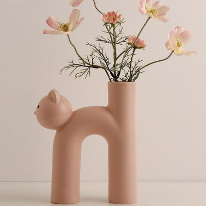 Керамическая декоративная ваза в виде милой кошки, высота 21 см ...