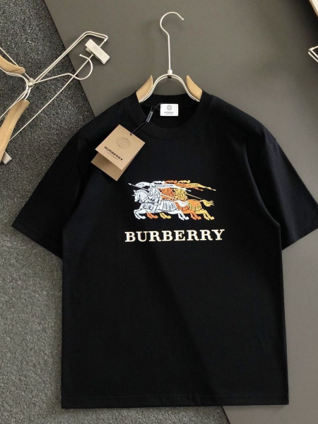 Футболка Burberry, размер 48, цвет черный, 100% чистый хлопок. - купить ...