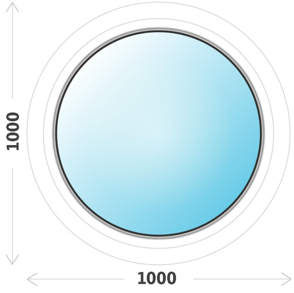 Окно пластиковое ПВХ 1000х1000 (ШхВ) глухое круглое, двухкамерный ...