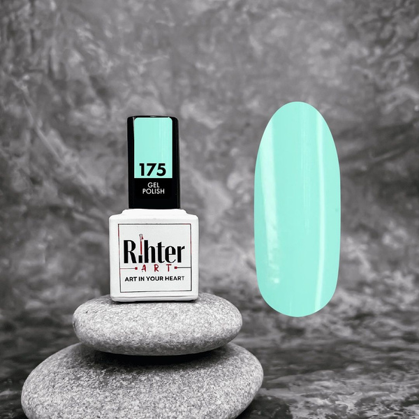 Гель лак для ногтей Rihter Art №175 яркий мятный бирюзовый, Летний ...