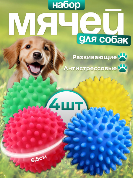 Мячики для собак игрушки для мелких и средних пород 4 шт. купить на ...